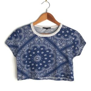 Urban Outfitters paisley crop tee
